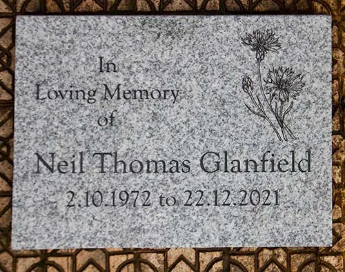 This image was impact engraved. Celtic Grey Granite - Detailed Image