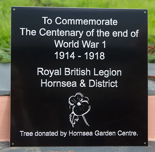 Black engraved war memorial