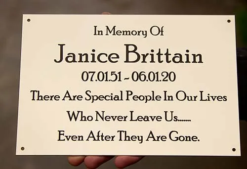 Brass Memorial Plaque