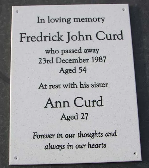 Light Coloured Corian Plaque