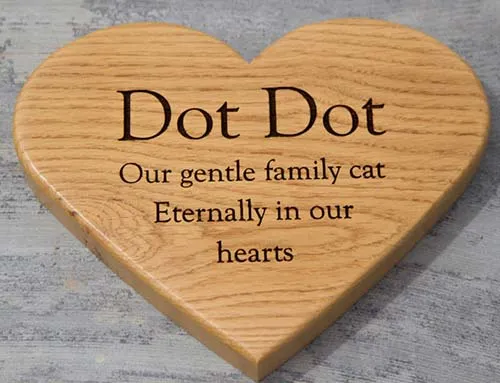 Wooden Heart Pet Memorial