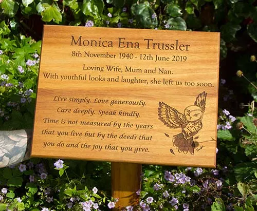 Wooden Memrial on a post