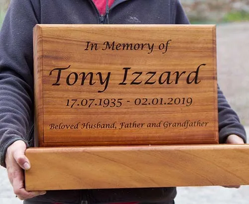 Upright Wooden Memorial on Base