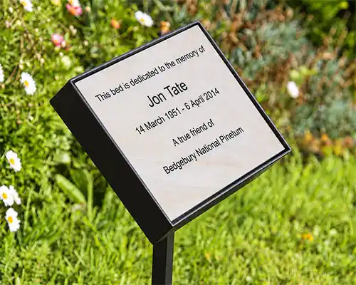 Engraved Corian Plaque in Plaque Holder