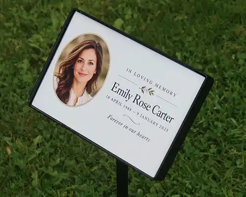 Full Colour Tricoya Plaque in Holder
