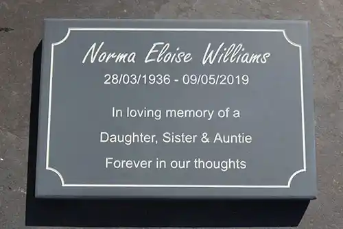 Slate Memorial with Indented Border