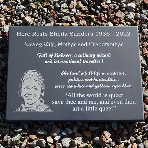 Slate Memorial with Photo