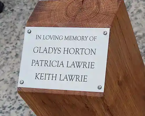 Oak Plinth With Stainless Steel Plaque