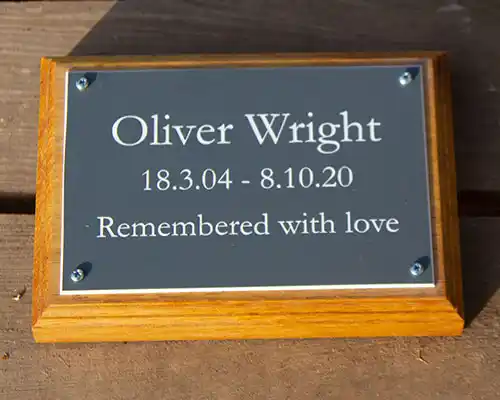 Grey/White Engraved Acrylic Plaque