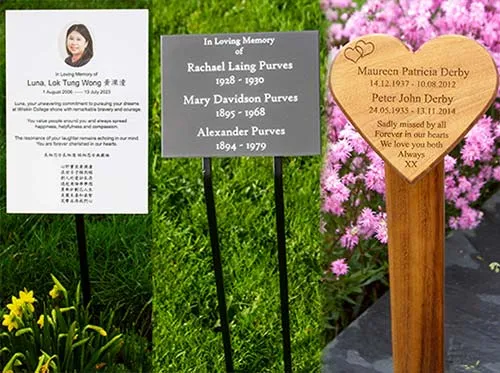 These are perfect to hold the memorial plaque. Tree Stakes and Plaque Holders