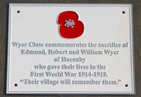 These plaques have raised lettering Zinc War Memorial