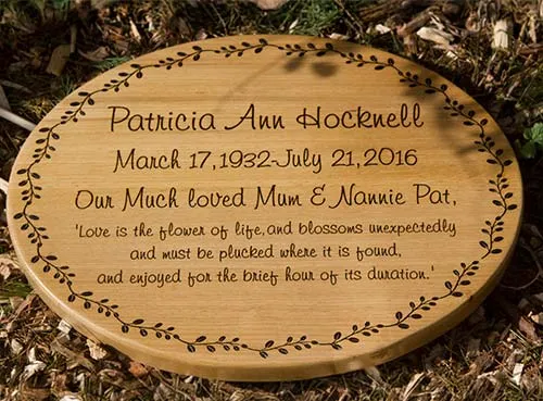 We have a selection of borders Wooden Oval Memorial