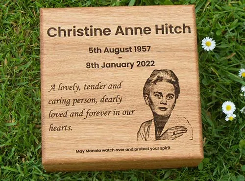 Wooden Photo Memorial Tablet