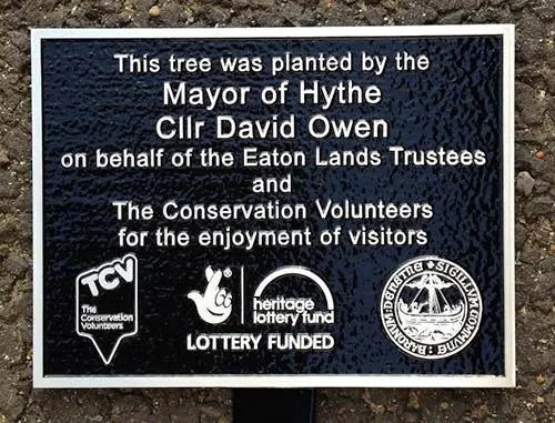 These plaques are very durable Aluminium Plaque on a Tree Stake
