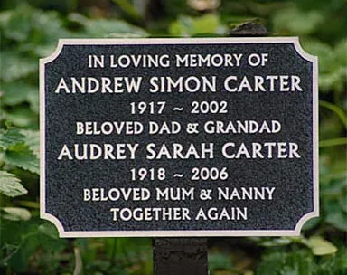 Memorial Plaque on Tree Stake