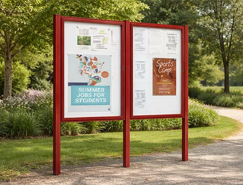 Double Notice Board on Posts