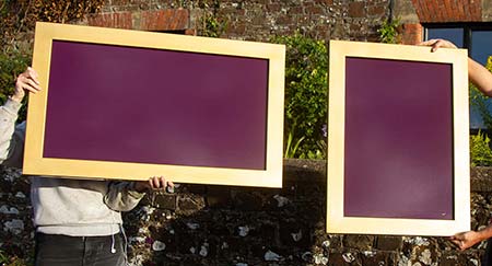 Blank gold & purple signs made for another sign maker 