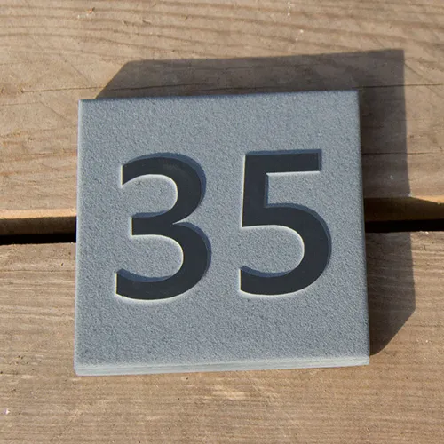slate house number sign