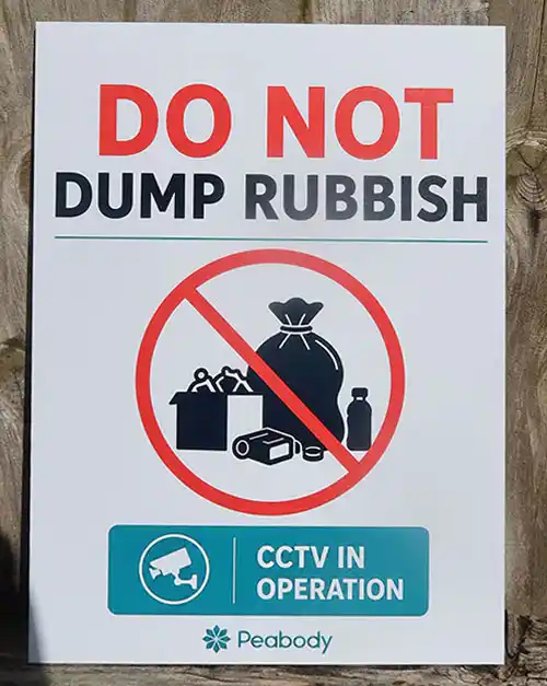 This sign board was created using a UV printer