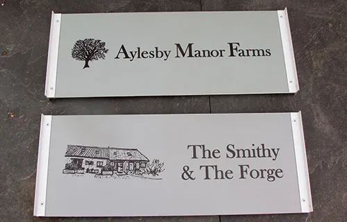 Standard channel colours - black or white T-channel Entrance Signs