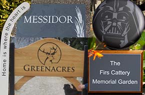 Huge range of signs for home & business, memorials & engraved plaques plus wheel covers.
