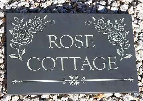 Rose cottage sign in 12mm slate