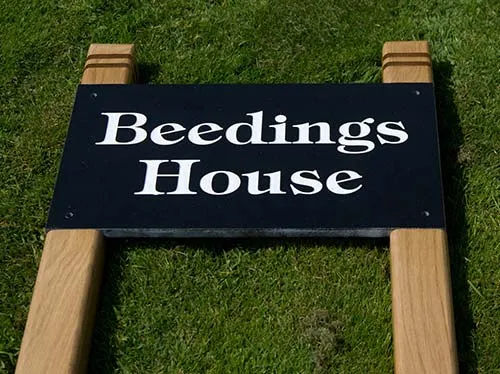 Granite Sign inset into Posts