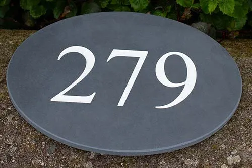 Large Oval Slate Number