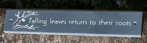 Slate sign with a simple design
