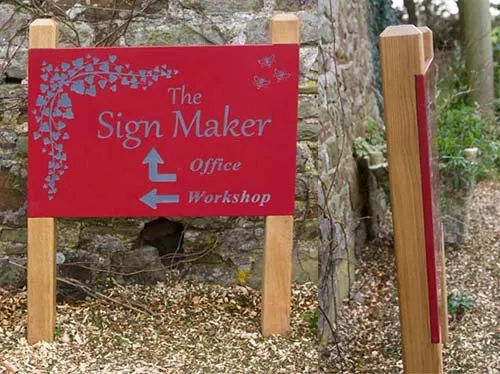 Stone Signs Inset Into Posts