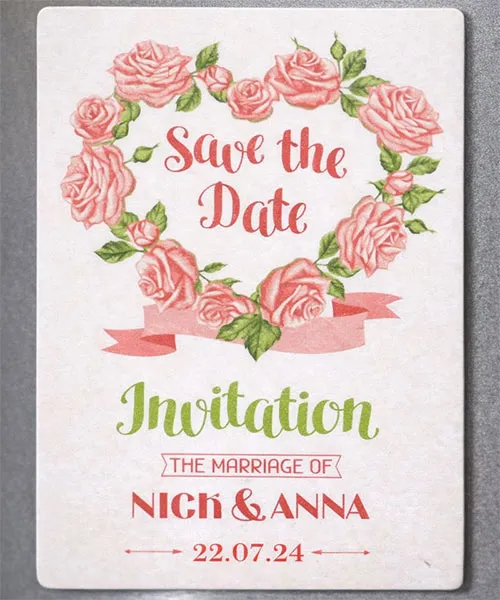 Save The Date Fridge Magnet - Roses