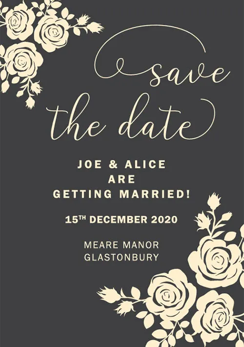 Save The Date Magnet - Roses