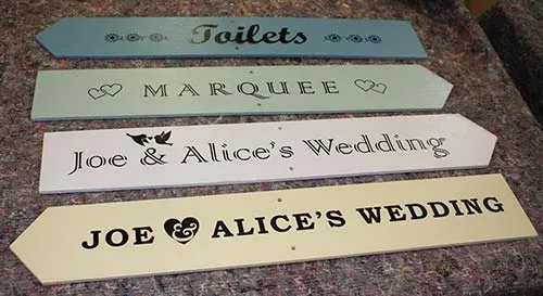 These can be made in any colour and are designed for you. Simple Painted Ply Signs