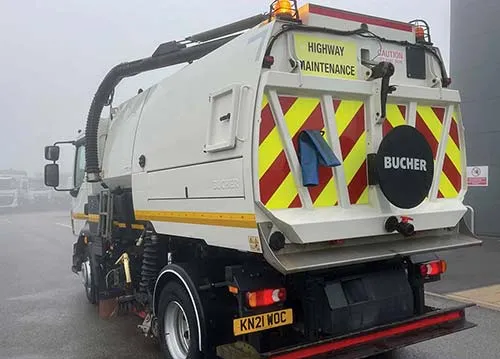 Safety Cover for Arrow Sign on the Sweeper Lorry