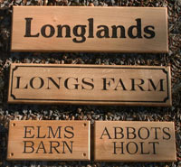 Oak house name plates 