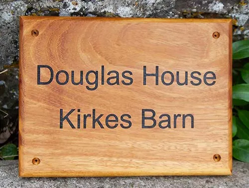 Iroko is a very durable timber full of natural oils. Iroko Wood House Sign