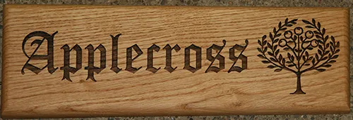 Fine detail wooden house sign