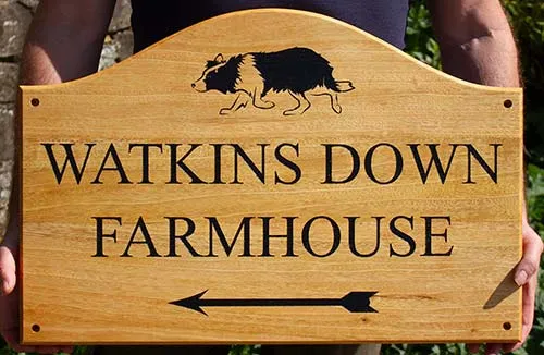 Arch Top Wooden Accommodation Sign