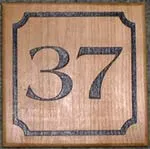 Cherry wooden number sign