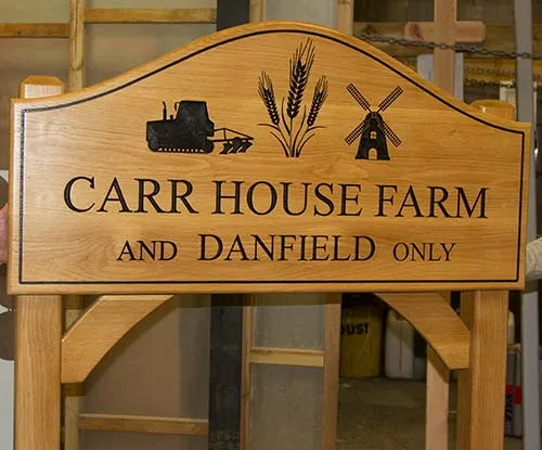 Signs can be cut to shape and images included. Large Wooden Sign