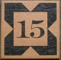Oak number sign with cross detail