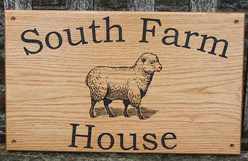 Detaied images can be lasered into the timber. Oak Sign with Detailed Image