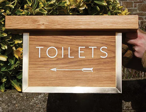 This sign was designed to hang from the ceiling Bespoke Wooden Hanging Sign