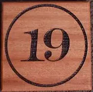 Sapele wooden number sign