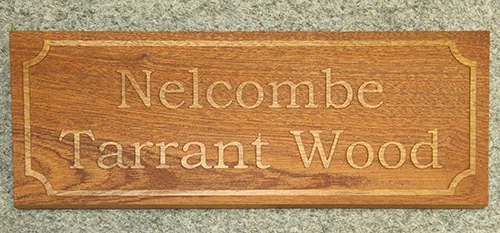 Sapele wodden sign with border