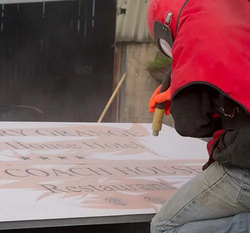 We also sandblast lots of other items. Sand Blasting Large Slate Sign