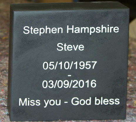 Standard Size Slate Memorial.