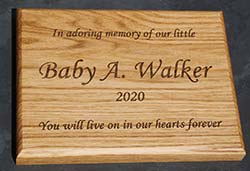 Wooden memorial for a baby. Wooden memorial for a baby.