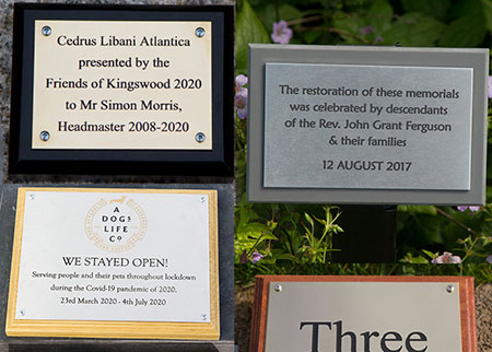 Backing boards for memorials