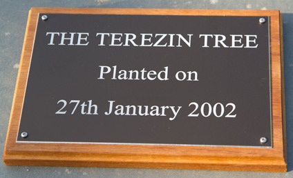Dark bronze memorial plaque